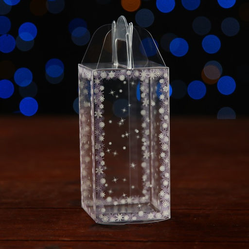 Цена за 5 шт. Складная коробка из PVC 4 x 4 x 8 см Зимушка - UPAK LAND фото 2