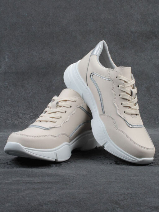 03-YJ435-2 BEIGE Кроссовки женские (натуральная кожа)