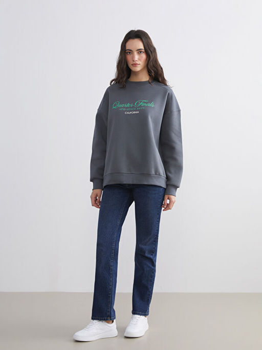 California Bask?l? Oversize Kad?n Kal?n Sweatshirt