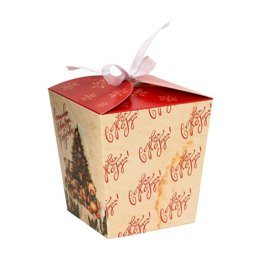 Цена за 5 шт. Бонбоньерка, новогодняя подарочная упаковка&nbsp;«Ёлка и подарки», 7.5×8×7.5 см