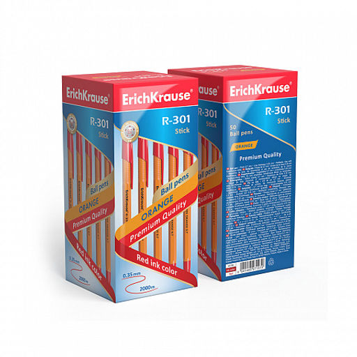 Цена за 50 шт. Ручка шариковая ErichKrause R-301 Stick Orange 0.7, цвет чернил синий (в коробке по 50 шт.)  фото 14