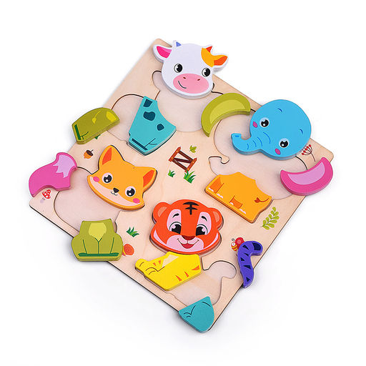 Пазл-вкладыш "Веселые зверята"