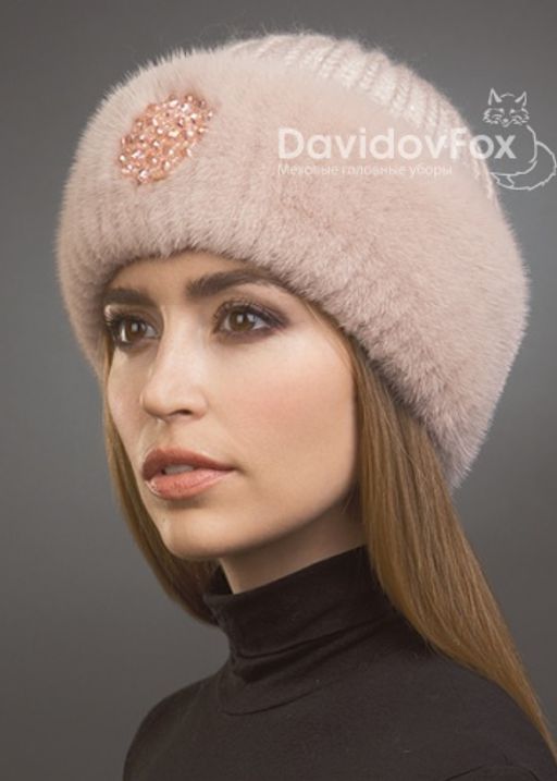 Алель норка трикотаж дымчатая роза украшение