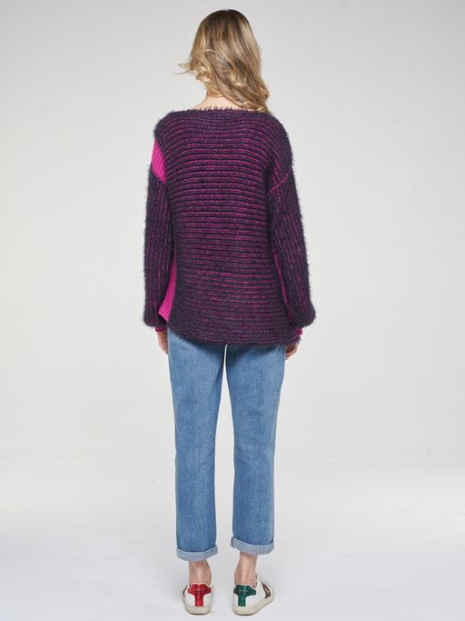 Джемпер женский BY202-40071. 3527/18-2328 т.синий/деликатная фуксия