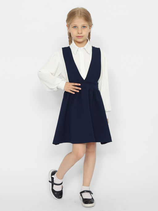 CRB wear/CWJG 63613-41 Сарафан для девочки,темно-синий/Ex.Cherubino