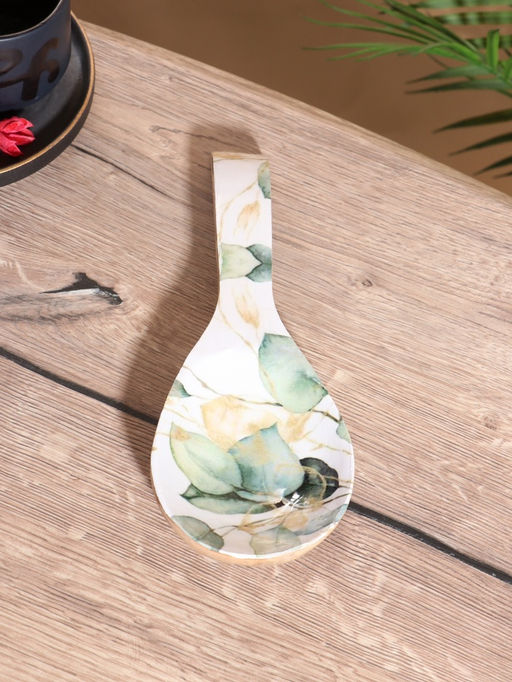 Подставка под ложку «Листья», 25.5×9×3.8 см, дерево манго