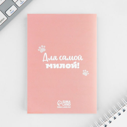 Цена за 2 шт. Набор блокнот А6, 32 листа, наклейки, магнитные закладки «Милый котенок»