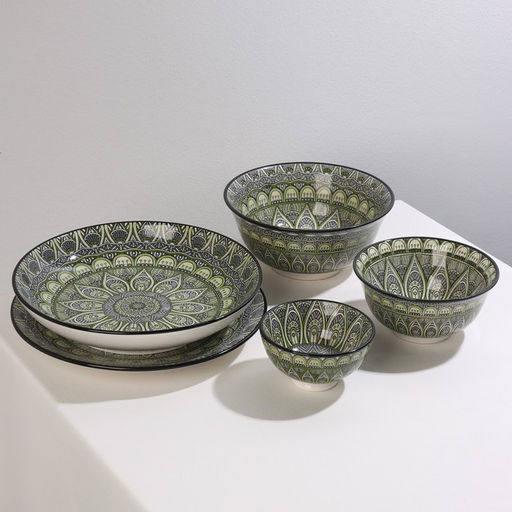 Тарелка глубокая Доляна Мирсоле, d=21 см, керамика, зелёная фото 4