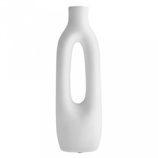Ваза керамическая "Танзания" 350мл, 8х5,8см h25,5см, д/горла - 2,6см, матовая глазурь, цвет - белый, в коробке (Китай)