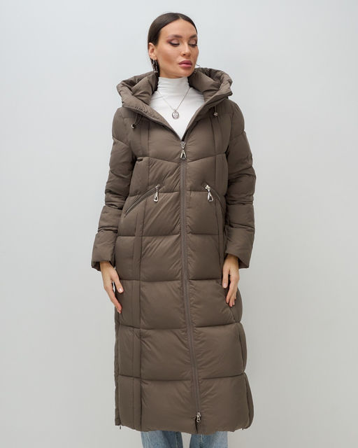 Пальто зимнее Visdeer 7729SK женское утепленное 240 г/м² светло-коричневое  фото 8