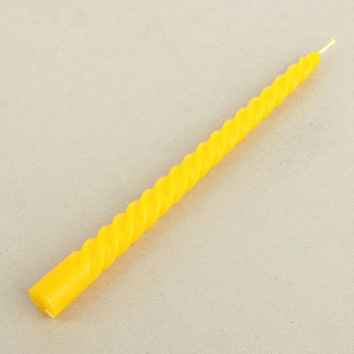 Цена за 6 шт. Свеча витая, 2,2х 25  см, лакированная жёлтая