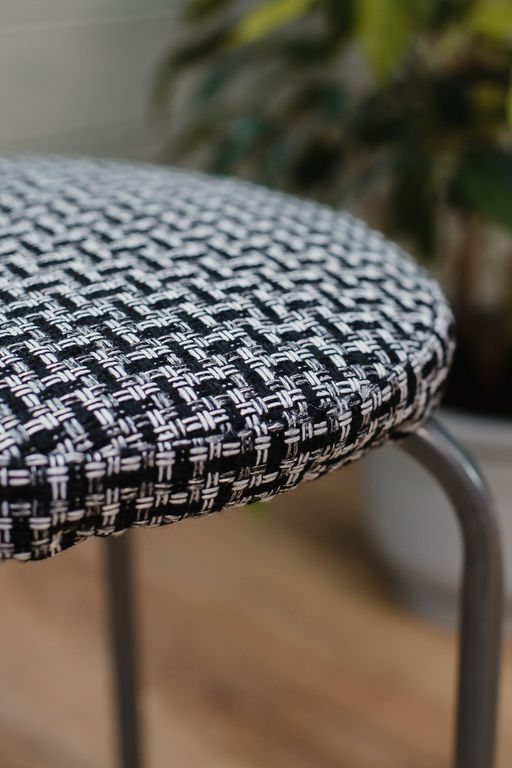 Набор сидушек на круглый табурет 4 шт Плетенка черный