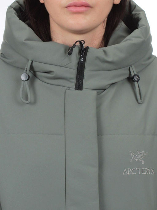 282 GRAY/GREEN Куртка зимняя облегченная женская (верблюжья шерсть)