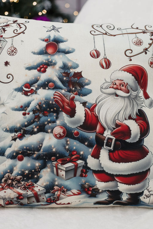 Наволочка декоративная новогодняя 2 шт рогожка