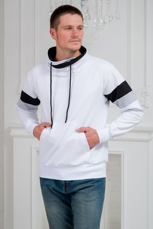 Толстовка мужская из футера Оскар белый макс - Амадэль фото 2