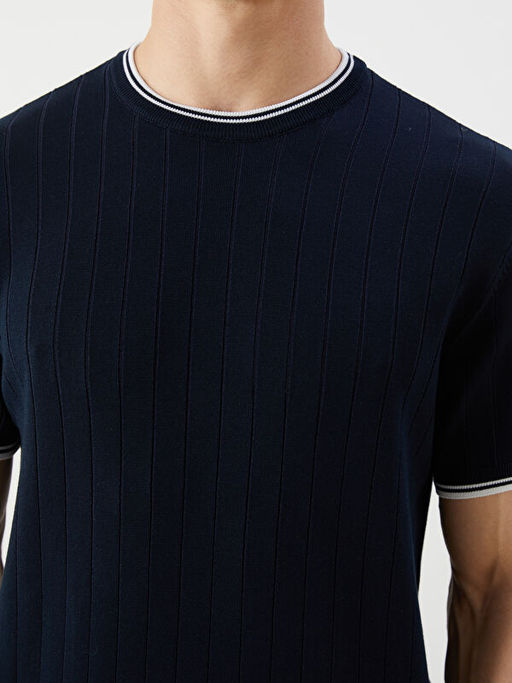 Bisiklet Yaka K?sa Kollu Erkek Triko Kazak