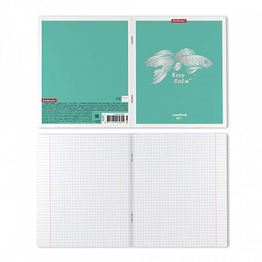 Цена за 5 шт. Тетрадь общая ученическая ErichKrause Рыбки, 48 листов, клетка, голография_MIX-PACK  фото 8