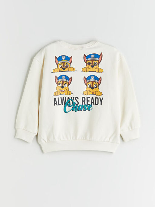 Bisiklet Yaka Bask?l? Erkek ?ocuk Sweatshirt