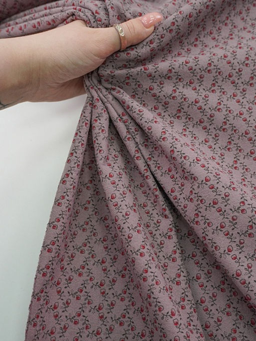 Теплый хлопок Винтажная брусничка цв.лилово-коричневый, ш.1.5м, хлопок-100%, 160гр/м.кв - Купава фото 2