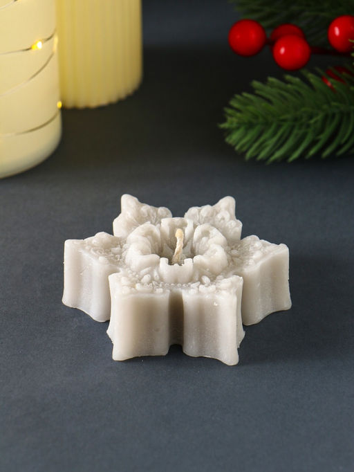 Цена за 2 шт. Свеча новогодняя Звездочка ажурная, 757025 мм, серебро - Simaland фото 2