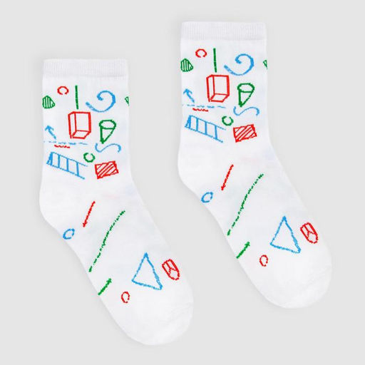 Носки женские MINAKU «Геометрия», цвет белый, размер 38-39 (25 см)