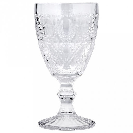 Версаль Бокал стеклянный 320мл, д8,5см, h17см, рельефное, прозрачное стекло (Китай) Цена указана за штуку. В коробке 6 штук. - Домашняя мода фото 2
