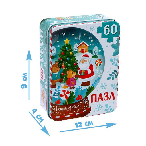 Фигурный пазл в металлической коробке Лесные друзья, 60 деталей