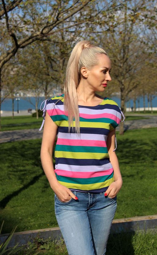 МАЙКА МА194 ЦВЕТНАЯ ПОЛОСКА - Assana фото 2