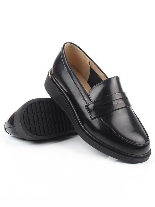 03-PDEB93-3 BLACK Лоферы женские (натуральная кожа)