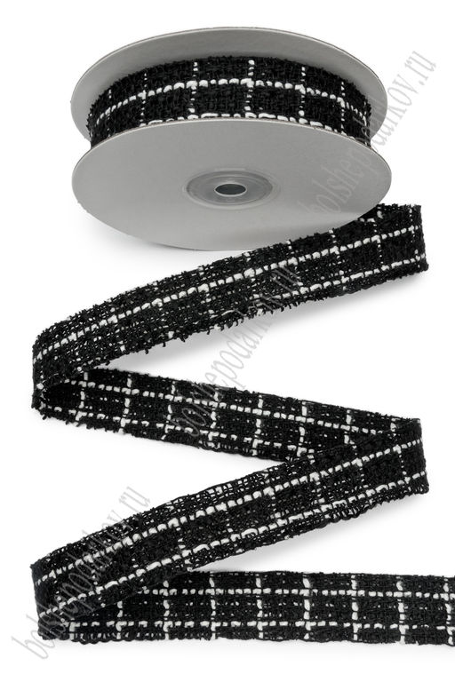 Лента декоративная 2,5 см*10 ярд (SF-7538) черный