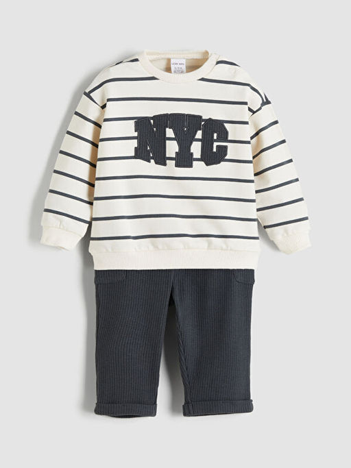 Nak??l? Erkek Bebek Sweatshirt ve Pantolon 2li