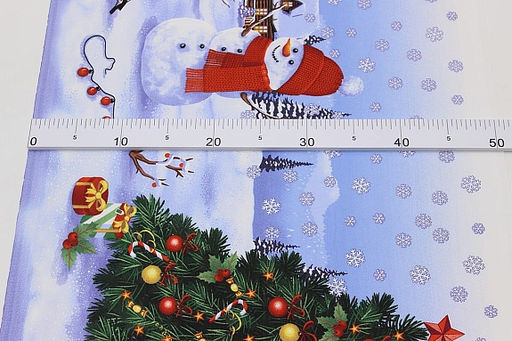 Дорожка Новогодний снеговик, ш.0.5м, хлопок -100%, 228гр/кв.м, раппорт 63.5см - Купава фото 3