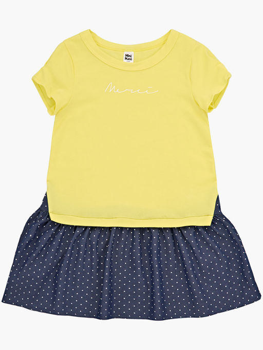 Платье для девочки 22-3017 желтый/горошек - Mini maxi фото 3