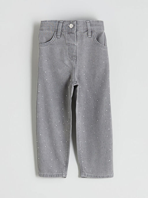 Beli Ayarlanabilir Lastikli Ta?l? K?z ?ocuk Jean Pantolon