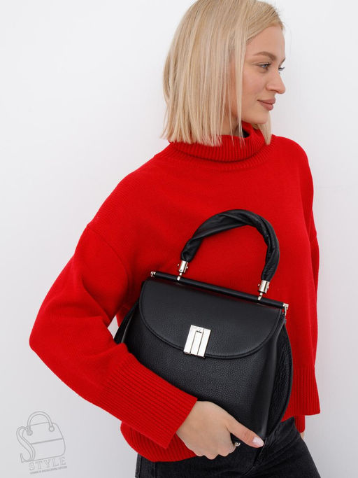 Сумка женская кожаная 1109-1MP black Polina&Eiterou