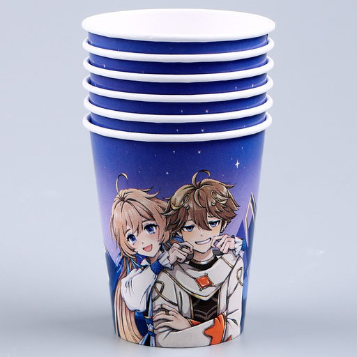 Набор бумажной посуды Аниме: 6 тарелок, 1 гирлянда, 6 стаканов - Страна карнавалия фото 5