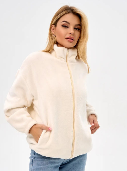 K13387 Толстовка из флиса на молнии СЛИВКИ
