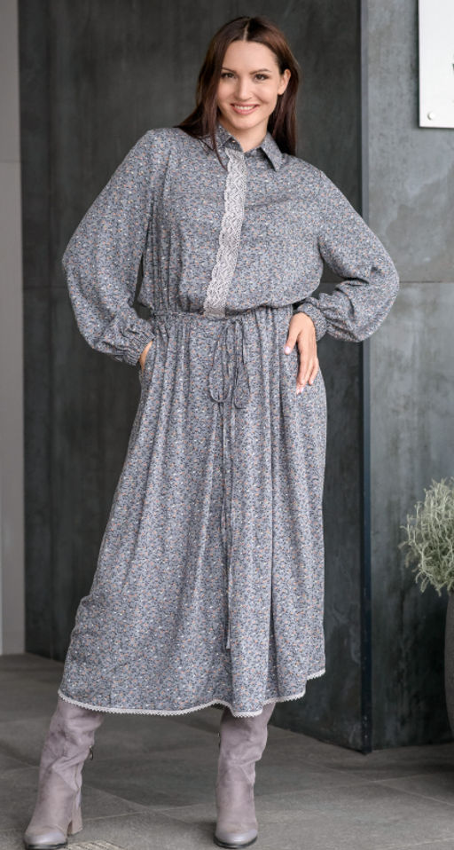 платье ХЛОПОК+ВИСКОЗА с кружевом