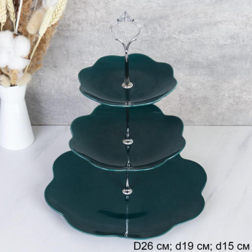 Ваза для фруктов 3-х ярусная 27/19/15 см / V3 /уп 10/