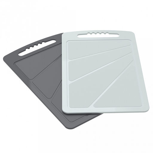 Доска разделочная пластмассовая, набор 2шт, 32х20х5см, серый, графит (Россия)