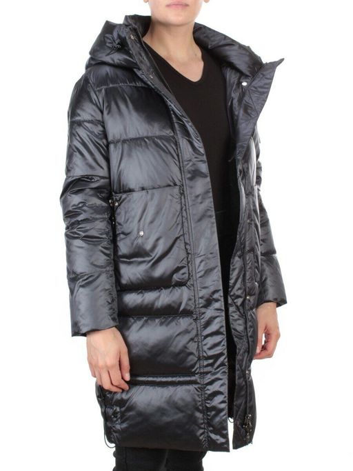 9106 BLACK Пальто зимнее женское FLOWEROVE (200 гр. холлофайбера) - Fashion фото 6