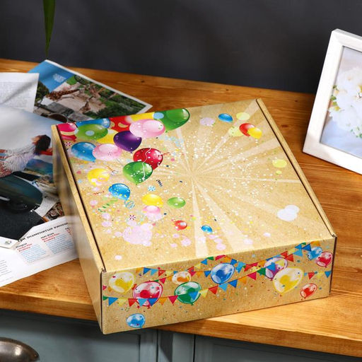 Цена за 5 шт. Подарочная коробка С шариками, крафт, 28,5 х 9,5 х 29,5 см - UPAK LAND фото 4