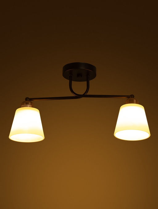 Люстра 12197/2, 2хE27, 40 Вт, чёрный/белый