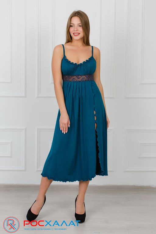 **Удлиненная сорочка из вискозы с кружевом ВС-05 (23)