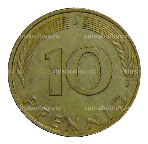 Монета 10 пфеннигов 1995 года J Германия