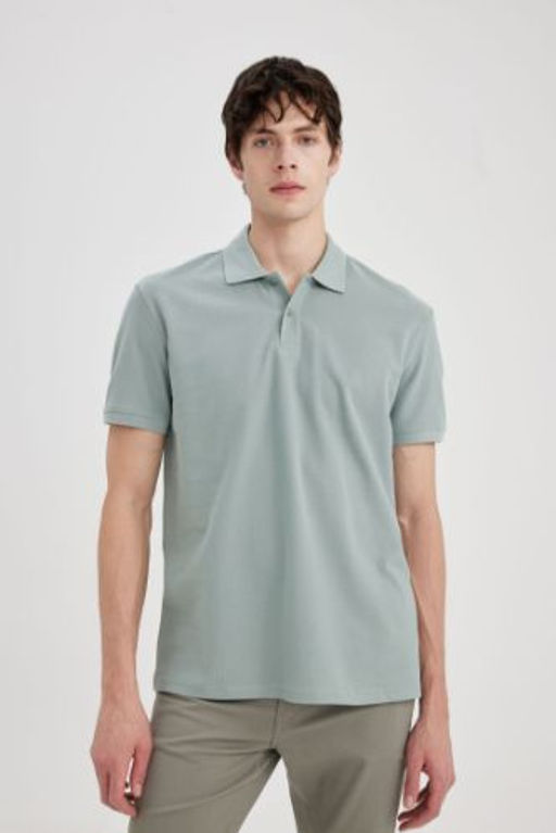 New Regular Fit K?sa Kollu Basic Duz Polo Tisort