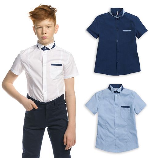 PELICAN, сорочка верхняя для мальчиков, Голубой  фото 2