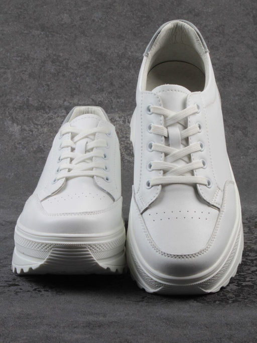 03-YC282-1 WHITE Кроссовки женские (натуральная кожа)
