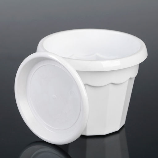 Цена за 4 шт. Горшок для цветов с поддоном «Доляна. Эрика», 700 мл, пластиковый, белый