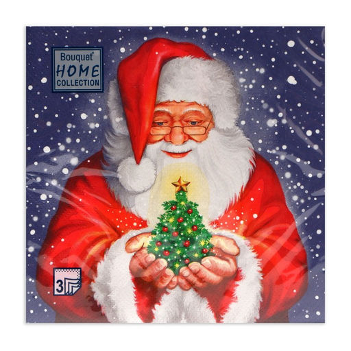 Цена за 2 шт. Салфетки бумажные Home Collection Дед мороз и новогодняя ель, 3 слоя, 33?33 см, 20 шт.